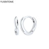 Silver Needle Double Circle Zirconia Earrings For Women Minimalism Vintage Geometry Hoop Earrings Jewelry - Image 24