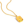 Briolette Square Pendant Necklace for Women Polished Stainless Steel Gold Plated Chain - Image 7