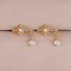 1 Pair Stainless Steel Chain Zircon Star Moon Ear Stud Earrings Gold Plated Cartilage Piercing Earring Women's Jewelry - Image 8