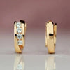 Brass Hoop Earrings with Cubic Zirconia Details in Gold-Tone and Silver-Tone - Image 2
