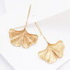 Simple Gold Color Metal Leaf Drop Earrings For Women Bohemian Large Dangle Earring Big Alloy Pendant Drop Earrings Punk - Image 1