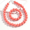Two-Piece Acrylic Bead Necklace and Bracelet Set with Geometric Shapes - Image 11
