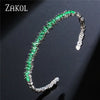 Cubic Zirconia Cuff Bangles for Women Baguette Men Open Bracelet Party Jewelry - Image 12