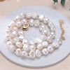 Freshwater Pearls Baroque Shape Necklace Golden Small Bead Silver Chain Jewelry Gifts for Women - Image 1