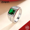 Silver Blue Green Crystal Adjustable Ring For Women Men Party Jewelry Gift - Image 2