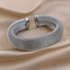 Greatera 18mm Wide Mesh Weave Stainless Steel Open Bracelet Simple Dense Line Embossed Chunky European American Bangle Jewelry - Image 3