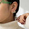 Moonmory Unique Design Brands Brass Huggie Hoop Earring For Women Minimalist Pear Marquise Gold Plated Earring - Image 2