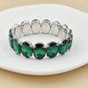 crystal Women charm bracelet colorful Geometric rhinestone elastic thread red white Elliptical glass bracelet - Image 24