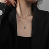 Double-Layer Love Heart Pendant Necklace with Simple Chain Design - Image 4