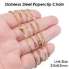 Stainless Steel Paperclip Chain Necklace with 2.5 x 6.5 mm or 4 x 12 mm Links - Image 3