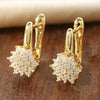 Zakol Rose Gold Color Flower Hoop Earrings for Women CZ Crystal Zircon Earring - Image 1