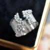 Gold Color Cubic Zirconia Ring for Women Modern Wide Band Finger Ring OL Style Female Jewelry - Image 7