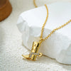 Stainless Steel Gold-Plated Zirconium Inlaid Denim Boots, Star Pendant Necklace, Vintage Art Neutral Personality Necklace, T - Image 6