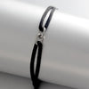 Two Oval Rings Interlock Steel Rope Bracelet - Image 15