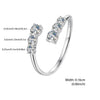 Engagement Opening Ring For Women Silver Diamond Cut Flower Adjustable Promise Rings Girl Party Gift - Image 7