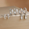 Three-Pair Huggie Hoop Earring Set with Color and Stone Variations - Image 19