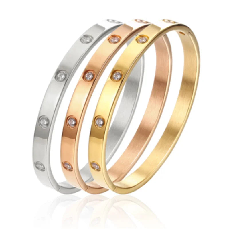 Stainless Steel Enamel Bangle in 4 mm or 6 mm Width - Image 1