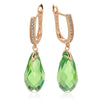 Shiny Pendant Earrings Rose Gold Water Drop Green Zircon Inlay Party Wedding Jewelry - Image 9