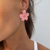 White Drip Oil Flower Stud Earrings for Women Elegant Sweet Metal Petal Temperament Earrings Wedding Party Jewelry Gifts - Image 4