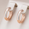 Glossy Dangle Earrings Rose Gold Simple Hoop Earrings For Women Party Daily Jewelry - Image 1