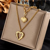 316L Stainless Steel Small Uneven Folds 2 Love Necklace Sense Party Accessories High-quality Gifts - Image 4