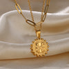 Stainless Steel Geometric Necklace For Women Sun Sunflower Pendant Clavicle Chain Aesthetic Jewelry Accessories - Image 26
