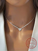 Full Stone Heart Pendant Necklace in Gold Tone or Silver Tone - Image 7