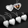 Silver Color Love Heart Photo Frame Pendant Necklace For Women I Love You Flower Pattern Heart Openable Locket Necklace Jewelry - Image 12