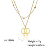 Double Female Symbol Pendant Choker Stainless Steel Double Layer Necklace for Women Jewelry Birthday Gift - Image 6