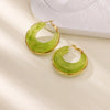 Stainless Steel Acrylici Resin Hoop Earrings for Women Classic Brown Pink Color Earrings Party Jewelry - Image 10