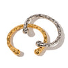 Simple Gold Plated Stainless Steel Cuff Bracelet Set Jewelry Accessories for Women - Image 1