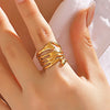 Stainless Steel Lava Irregular Hollow Ring for Women Metal Texture Daily Simple Stylish Golden Rings Jewelry - Image 6