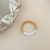 Elegant Freshwater Pearl Ring With Stainless Steel Beads Handmade Wedding Rings For Women Girls - Image 7