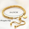 Stainless Steel Golden Bead Bracelet for Women Adjustable Chain Bracelets Daily Party Jewelry - Image 6
