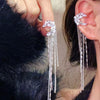 Elegant Shiny Zircon Moon Star Long Tassel Ear Clip No Piercing Earring Female Ear Cuff Party Jewelry - Image 3