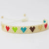 Adjustable Multicolor Heart Bead Bracelet with Woven Pattern - Image 42