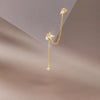Silver Horse Eye Zircon Tassel Earrings For Women Double Studs Gold Color Earrings Jewelry - Image 3