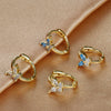 2PCS Simple Mini Butterfly Huggie Hoop Earrings 6MM 8MM Small Colorful Zircon Cartilage Earring Ear Bone Nail Piercing Jewelry - Image 4