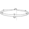 Sliver Plated CZ Anklet Bracelets for Women Girl Heart Charm Dainty Layer Chain Anklets Jewelry Gifts - Image 10