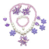 Children Snowflake Elsa Dress Up Jewelry for Girls Pink Rosy Blue Purple Necklace Bracelet Ring Earrings Aurora Rapunzel Cosplay - Image 5