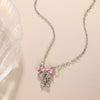 Sweet Pink Bow Necklace Ladies Sparkling Rhinestone Star Shape Pendant Clavicle Chain Delicate Wedding Accesories A - Image 5