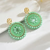 Bohemain Colorful Round Crystal Beads Drop Earrings for Women Ladies Handmade Geometric Metal Earrings Summer Party Jewelry Gift - Image 5