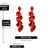 Flower Long Bohemian Drop Earrings for Women Red Petal Acrylic Tassel Hanging Earring Summer Jewelry Accessories - Image 6