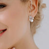 Stonefans Women Elegant Imitation Pearl Necklace Earrings Zircon Geometry Necklaces Bride Wedding Party Jewelry Set Gift