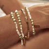 Minimalist Gold Color Plated Stainless Steel Hammer Pattern Double Layer Bracelet Foldable Wrinkle Bracelet Women's J - Image 6