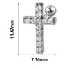 1PC 316L Steel Zircon Corss Cz Barbell Earrings Corss Helix Ear Cartilage Tragus Daith Piercing Body Jewelry 20G - Image 10