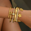 Europe And The United States Stainless Steel Four-leaf Clover Lucky Bracelet Women's Nail Bracelet Gold Bangles - Image 1