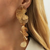 Gold Color Ginkgo Leaf Tassel Drop Earring Women Exaggerated Metal Earring Wedding Jewelry Accessories - Image 3