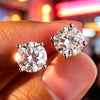 Test Passed Studs Earrings for Men Women Silver Platinum Plated Bride Wedding Lab Diamond Studs - Image 1
