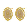 Enamel A-Z 26 Initial Letter Stud Earrings for Women Vintage Gold Plated Hollow Alphabet Oval Earrings Charm Jewelry - Image 19